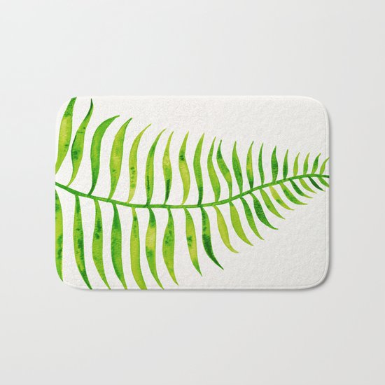 Lime Palm Leaf Bath Mat