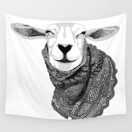 Knitting Sheep Wall Tapestry