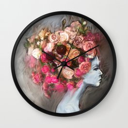 Flower Bloom Girl Wall Clock