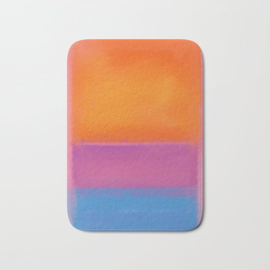 Rothko Interpretation Orange Blue Bath Mat