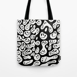 Black and White Dripping Smiley Tote Bag