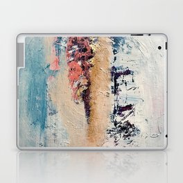 Artemis: A pretty, minimal, abstract mixed media piece in blue, gold, pink, purple, and white Laptop Skin