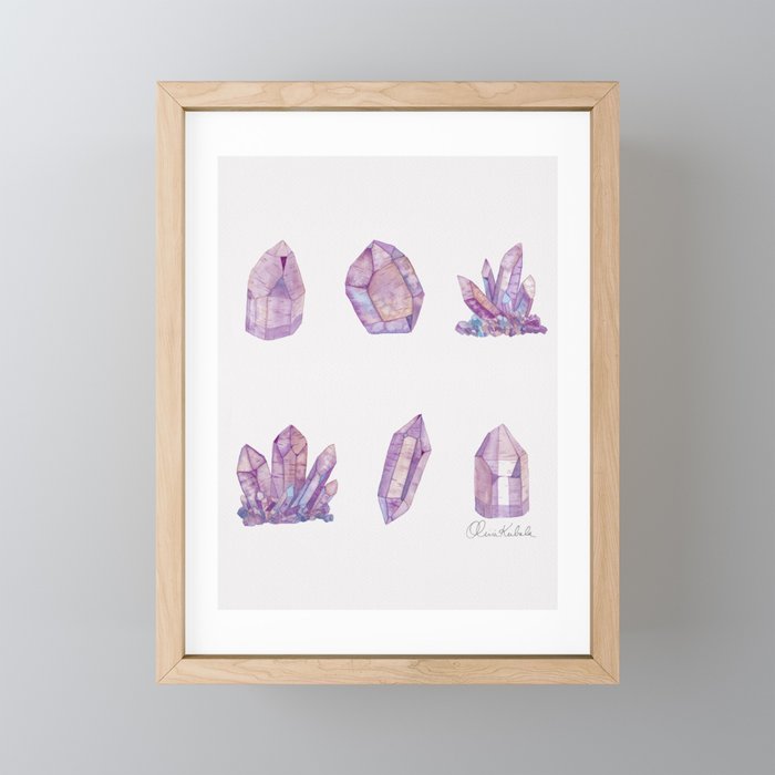 Crystals - Amethyst Framed Mini Art Print