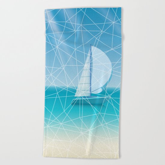 Geometric sea Beach Towel