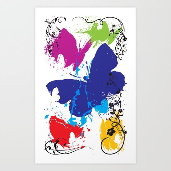 Painted Butterflies Art Print