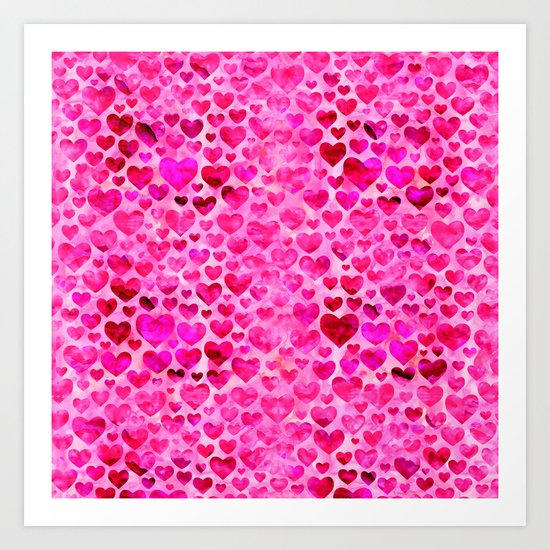 Heart Pattern 07 Art Print