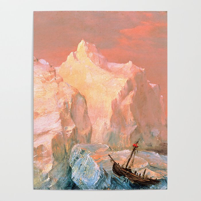 Frederic Church "Icebergs and Wreck in Sunset" Poster