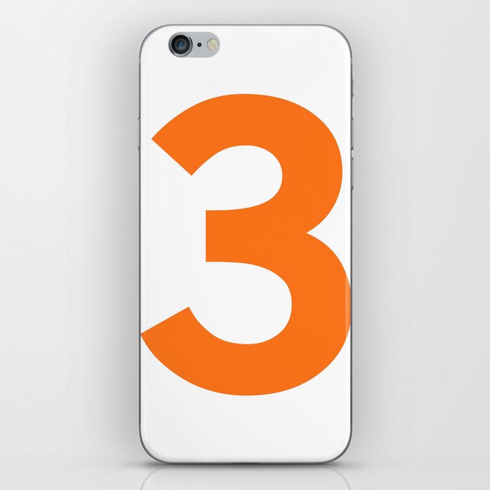 Number 3 (Orange & White) iPhone Skin
