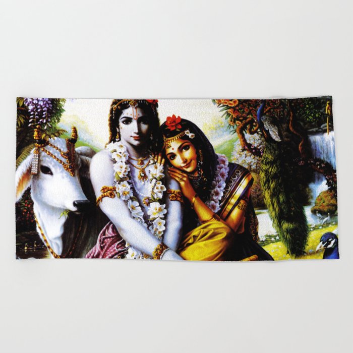 Hindu Krishna 3 Beach Towel