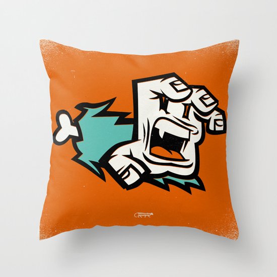Screaming Paw Throw Pillow