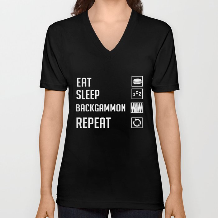 Backgammon Board Game Player Rules V Neck T Shirt