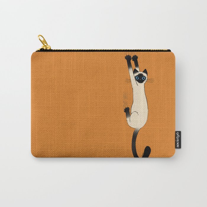 Siamese Cat Hanging On Carry-All Pouch