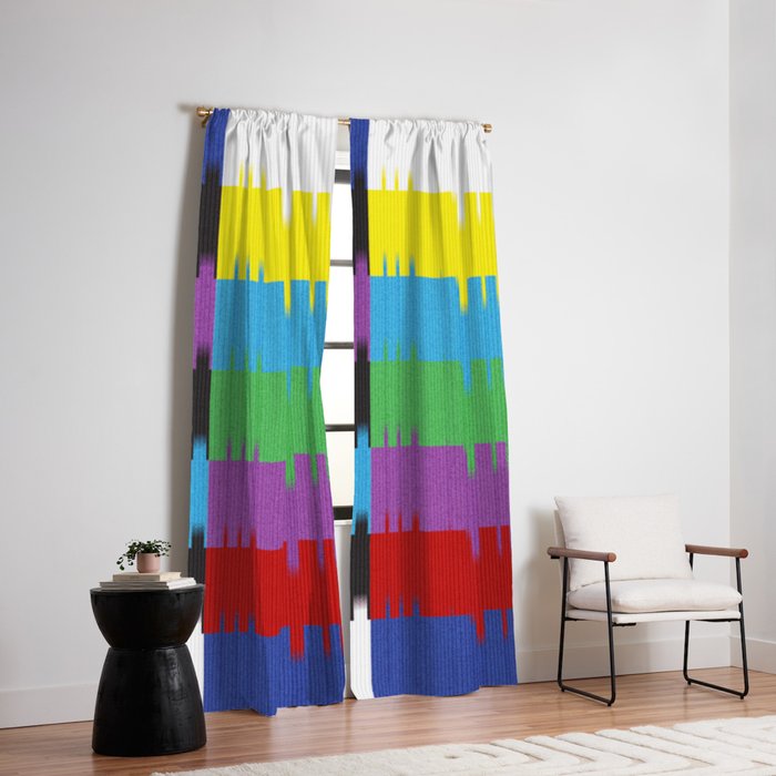 Color Tv Bar Glitch Effect Blackout Curtain By Waihengphoto Society6