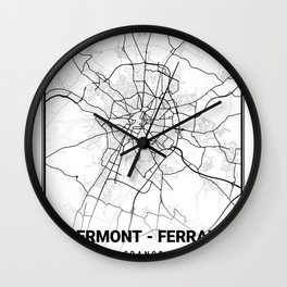 Clermont - Ferrand Light City Map Wall Clock