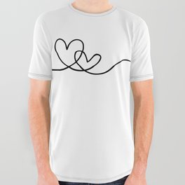 Line Heart All Over Graphic Tee