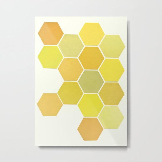 Shades of Yellow Metal Print