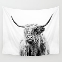 portrait of a highland cow (horizontal) Wall Tapestry