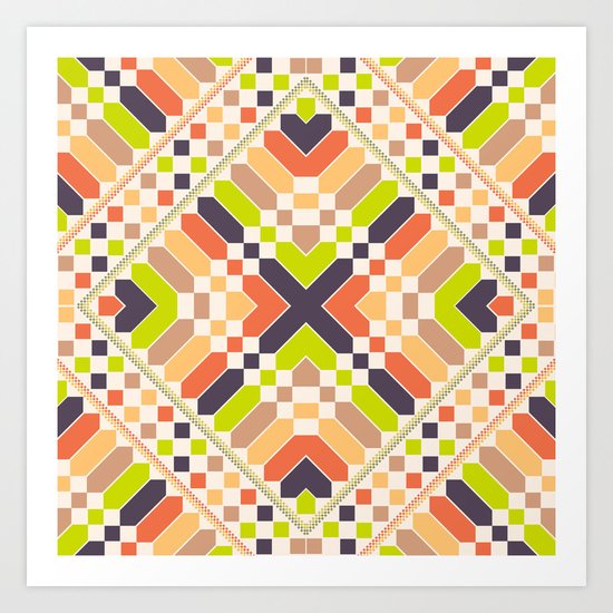 Retro avocado Art Print