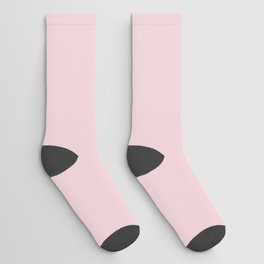 Pale Pastel Pink Solid Color Hue Shade - Patternless 5 Socks