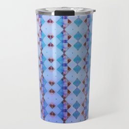 Geometric Diamonds Shades of Blue Lavender Ombre Travel Mug