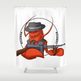 Mobster Lobster Shower Curtain