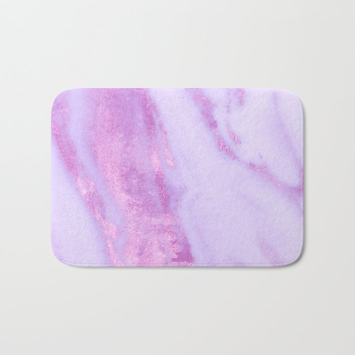 Pink Marble - Shimmery Magenta Gold Marble Metallic Bath Mat