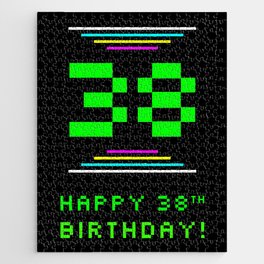 [ Thumbnail: 38th Birthday - Nerdy Geeky Pixelated 8-Bit Computing Graphics Inspired Look Jigsaw Puzzle ]