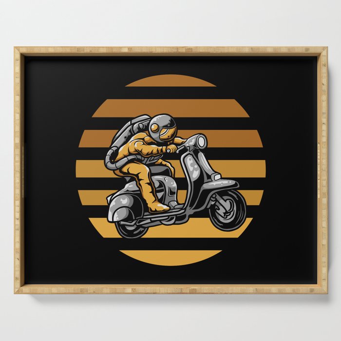 Astronaut Riding Scooter Serving Tray