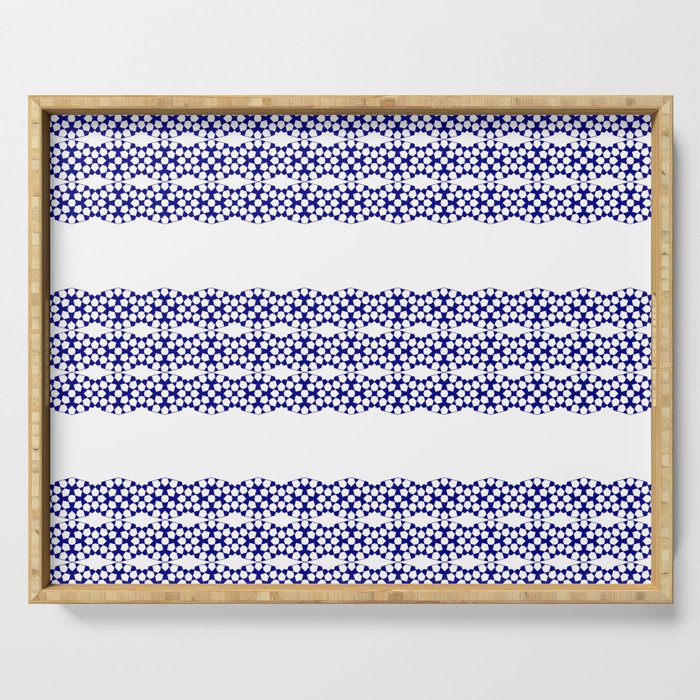 Bibi geometric stripe design in blue Serving Tray