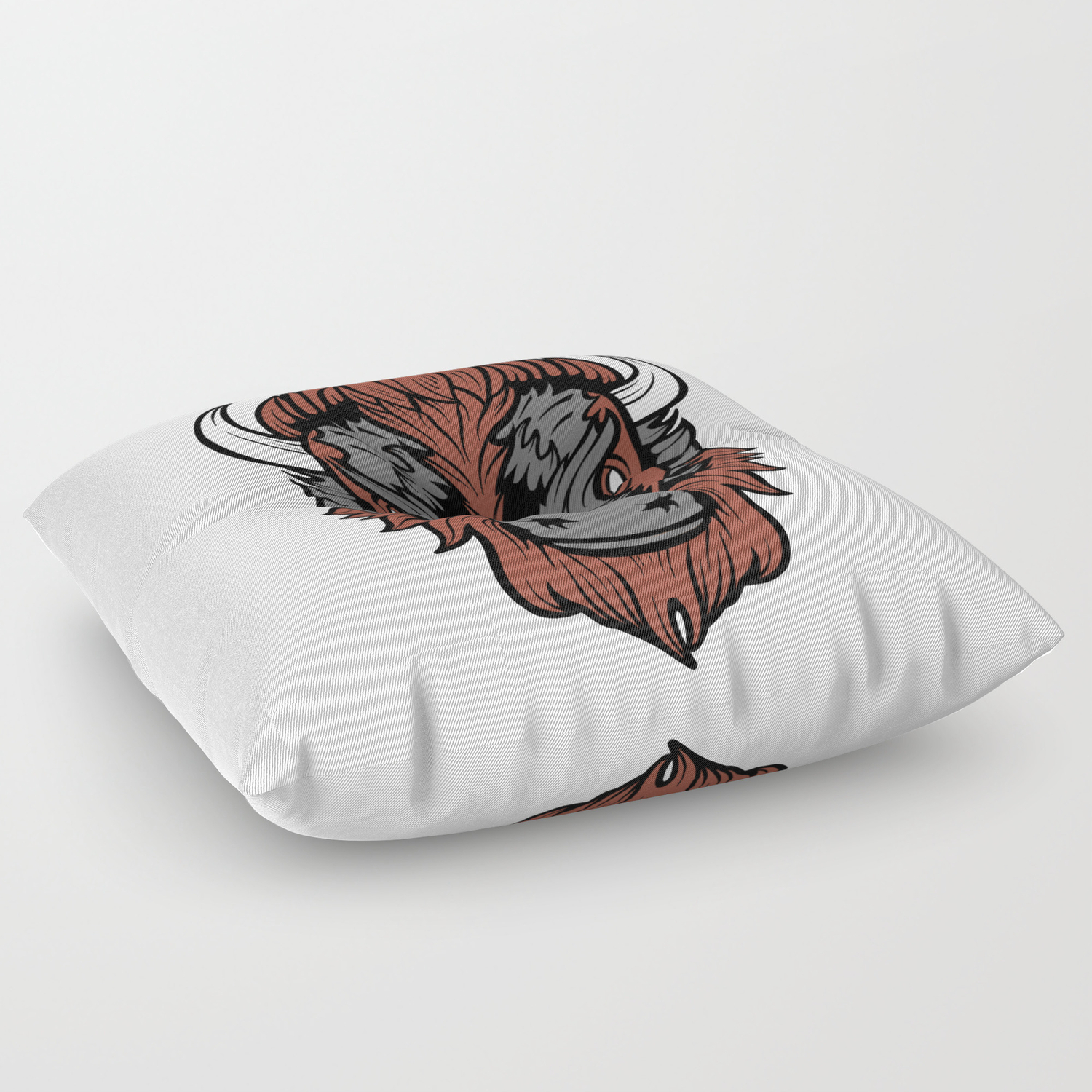 Bison Head Floor Pillow by Ben Sanczel | Society6