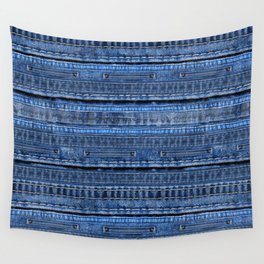 Cool Blue Jeans Denim Patchwork Design Wall Tapestry
