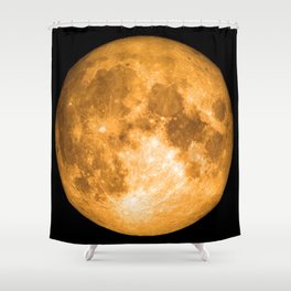 orange full moon Shower Curtain