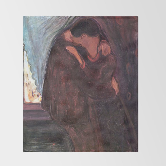The Kiss Edvard Munch Painting Throw Blanket By Historystuff