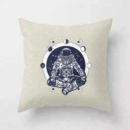 Astronaut In The Lotus Position Tattoo Art Throw Pillow