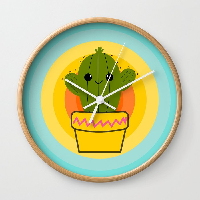 Cute cactus Wall Clock