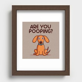Funny Dachshund Are You Popping Vintage Art Sign Recessed Framed Print
