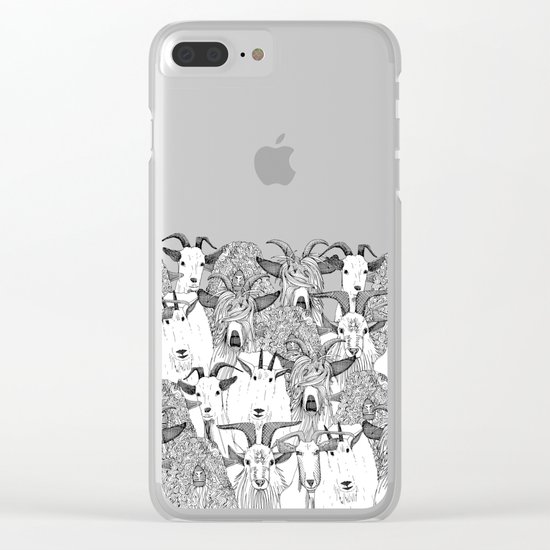 just goats black white Clear iPhone Case