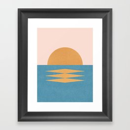 Sunrise Geometric - Midcentury Style Framed Art Print