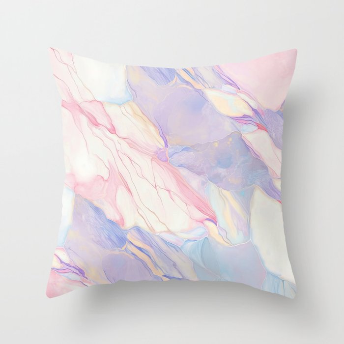 Stunning Pastel Marble Designs Available Throw Pillow