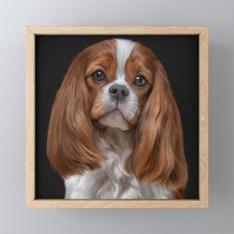 Drawing Dog Cavalier King Charles Spaniel Framed Mini Art Print