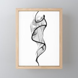 Warped Free Flow Linear Design Framed Mini Art Print