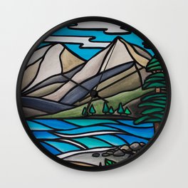 West Coast Mountains and Ocean Wall Clock