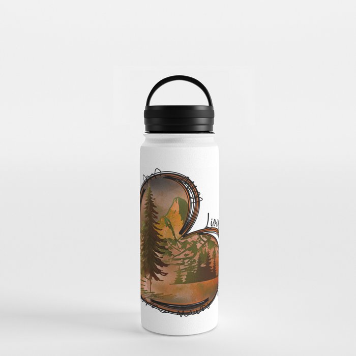 Livin The Simple Life Heart Nature Water Bottle