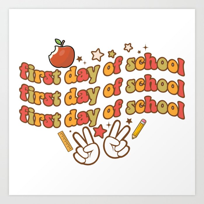 Firstday of school teaching school art Art Print