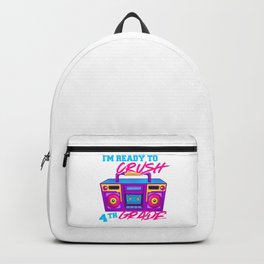 I'm Ready To Crush 4th Grade Boys Back To School 80s Boombox Backpack