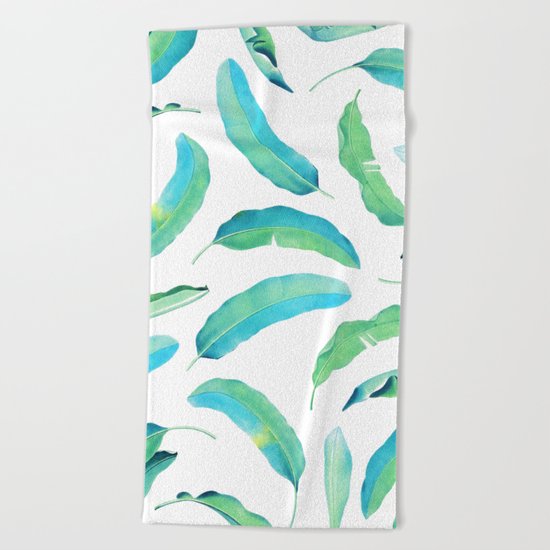 Turn Over a New Banana Leaf #society6 buyart #bananaleaves Beach Towel