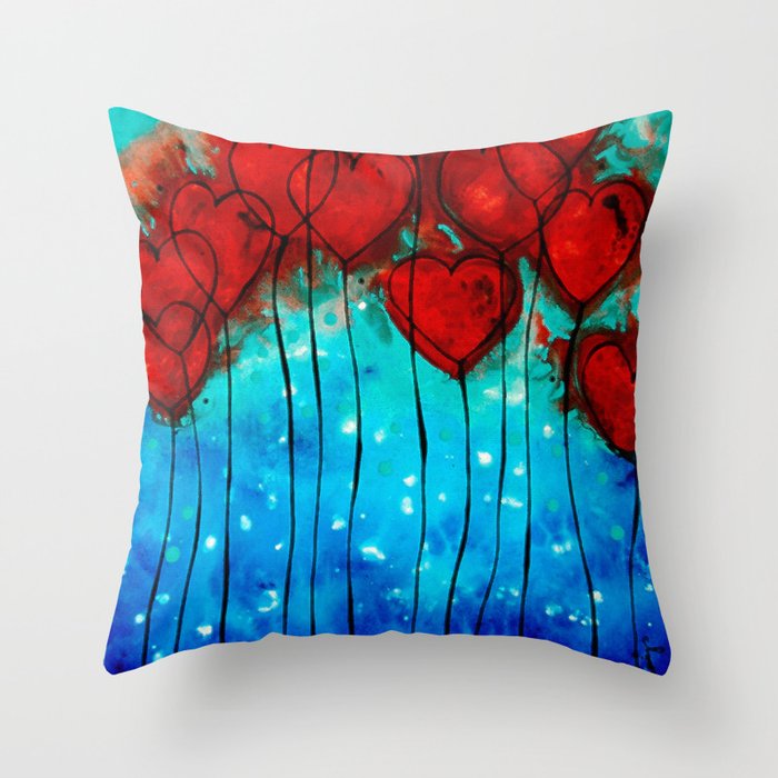 Hearts On Fire - Romantic Art By Sharon Cummings Throw Pillow