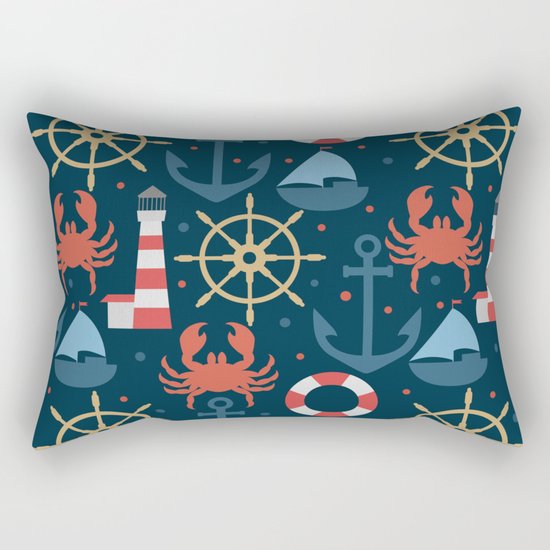 Sea blue pattern Rectangular Pillow