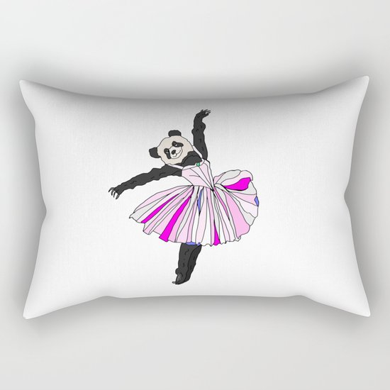 Panda Bear Ballerina Tutu Rectangular Pillow