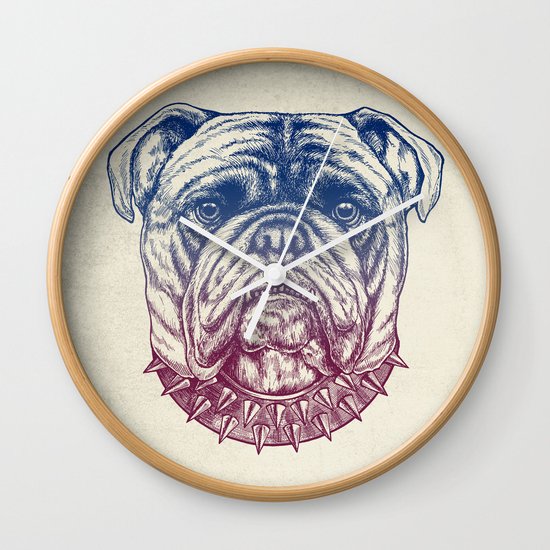 Gritty Bulldog Wall Clock